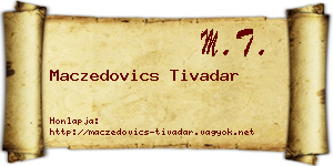 Maczedovics Tivadar névjegykártya