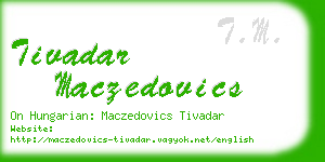 tivadar maczedovics business card